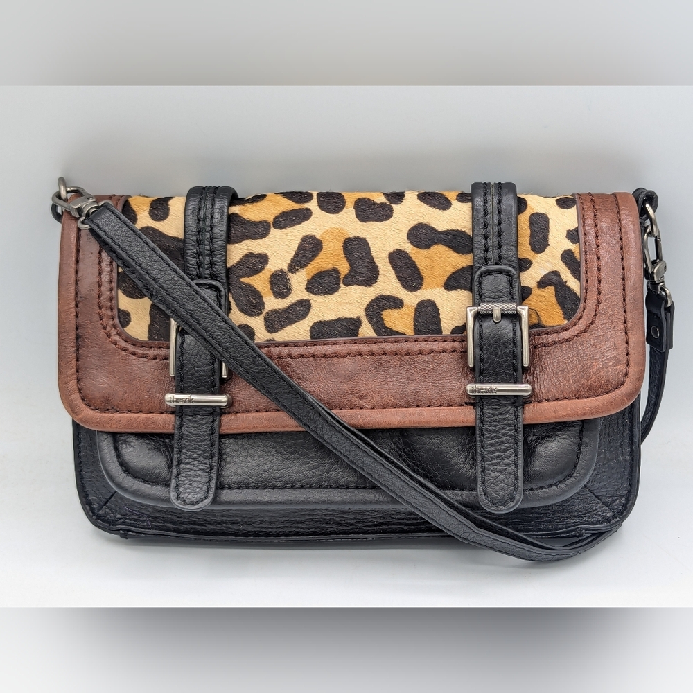 THE SAK LEATHER HAIR ANIMAL PRINT Crossbody Purse